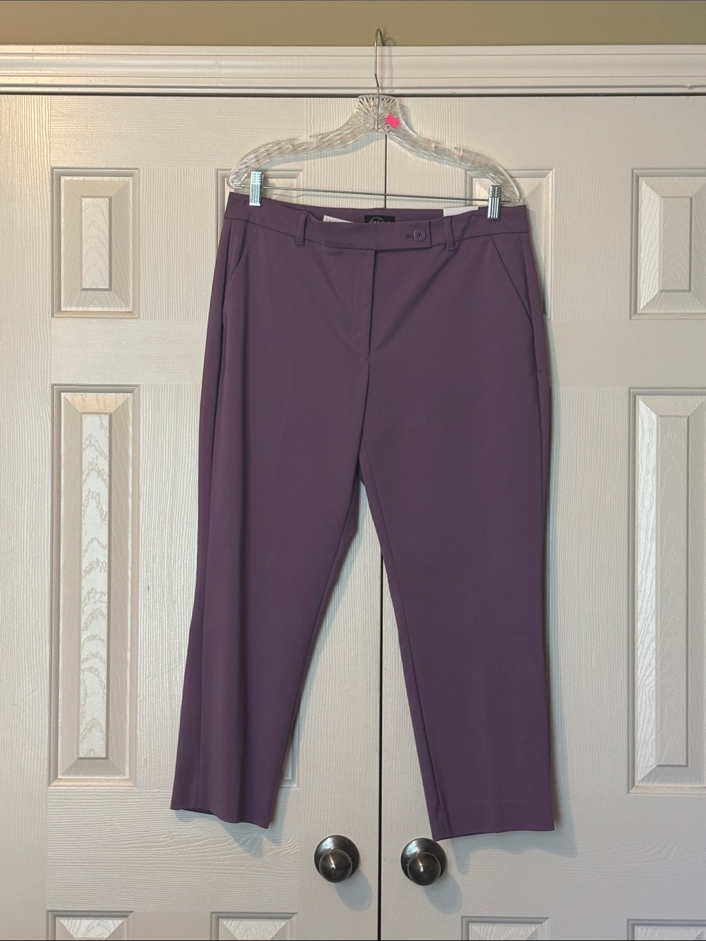 WHBM The Straight Crop Ankle Pant Greek Iris Purple